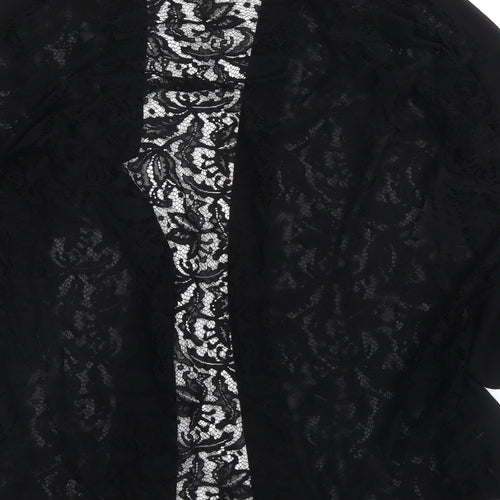 Preworn Womens Black Floral  Kimono Blouse Size L