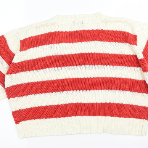 F&F Womens Red Striped  Pullover Jumper Size 14