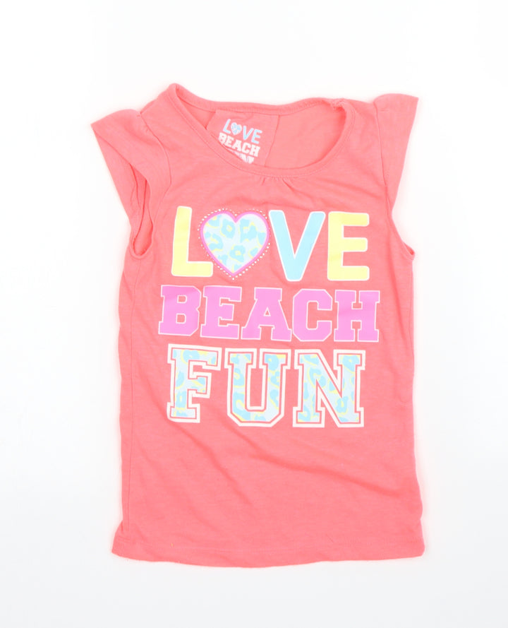 Primark Girls Pink Basic T-Shirt Size 4 Years