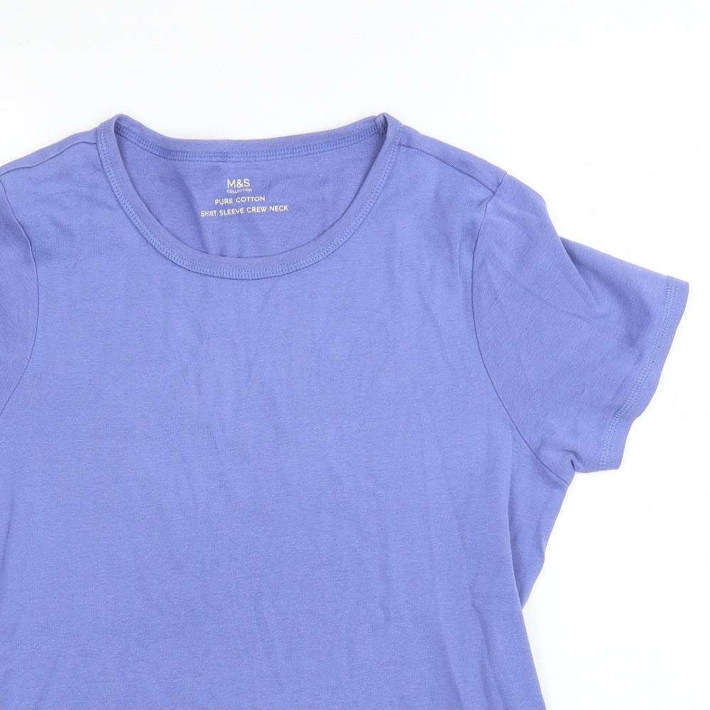 M&S Womens Blue   Basic T-Shirt Size M