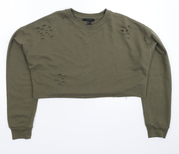 FOREVER 21 Womens Green   Pullover Sweatshirt Size S
