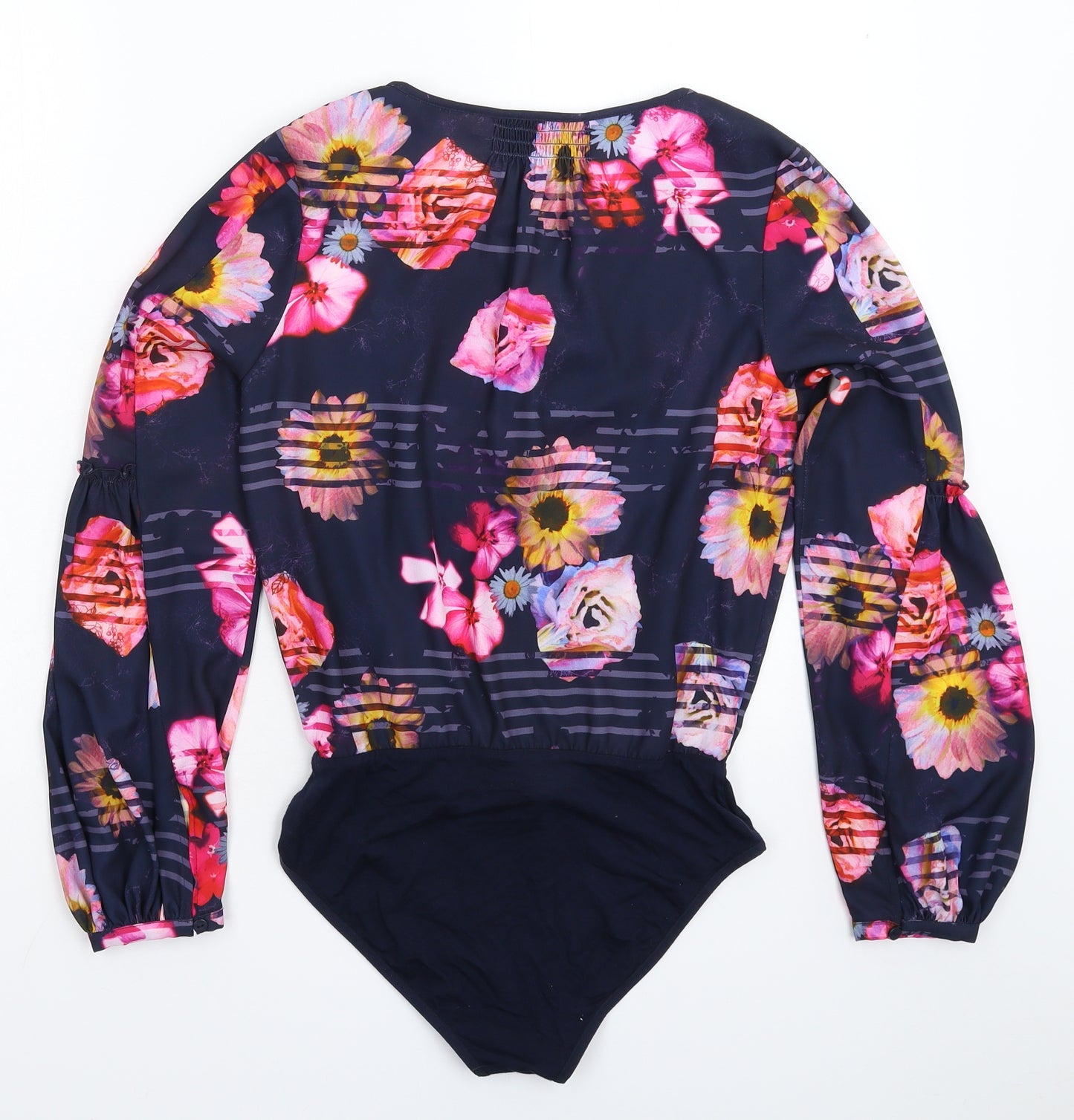 Preen Womens Blue Floral  Bodysuit One-Piece Size 8