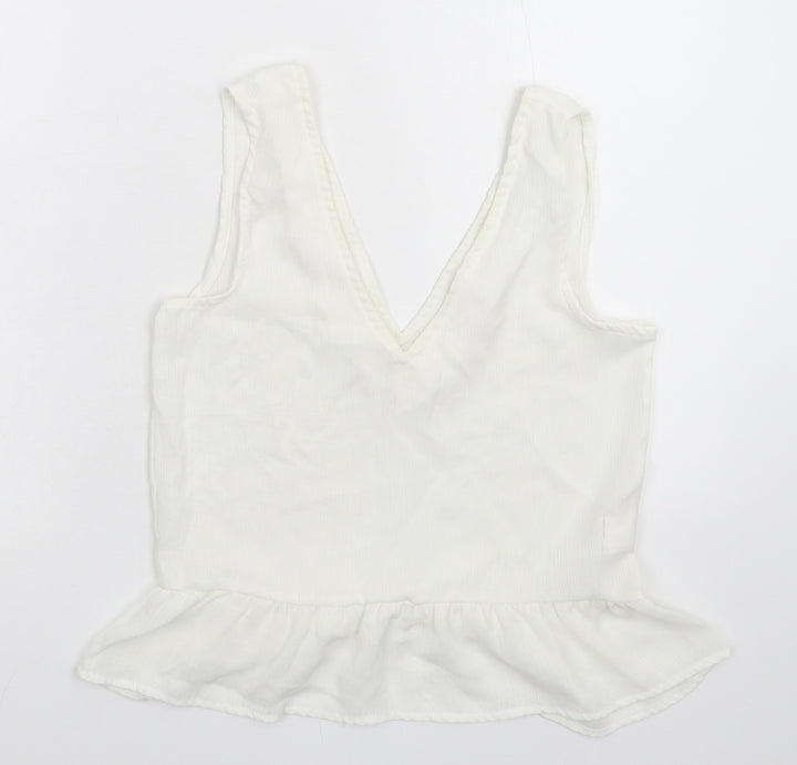 PRETTYLITTLETHING Womens White   Basic Tank Size 4