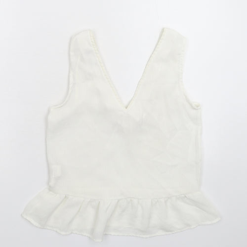 PRETTYLITTLETHING Womens White   Basic Tank Size 4
