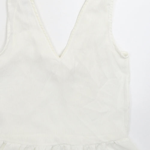 PRETTYLITTLETHING Womens White   Basic Tank Size 4