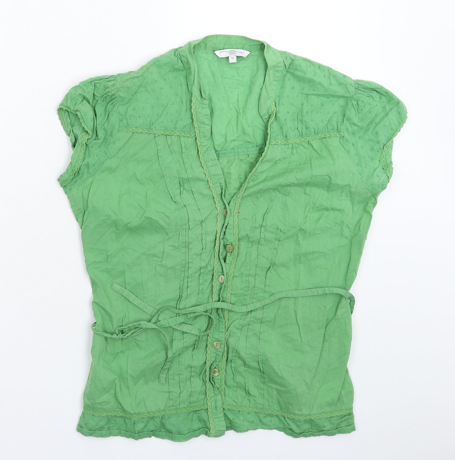 New Look Womens Green   Basic Button-Up Size 12