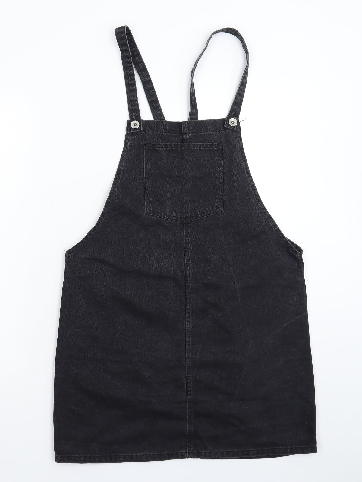 New Look Womens Black  Denim Pinafore/Dungaree Dress  Size 12
