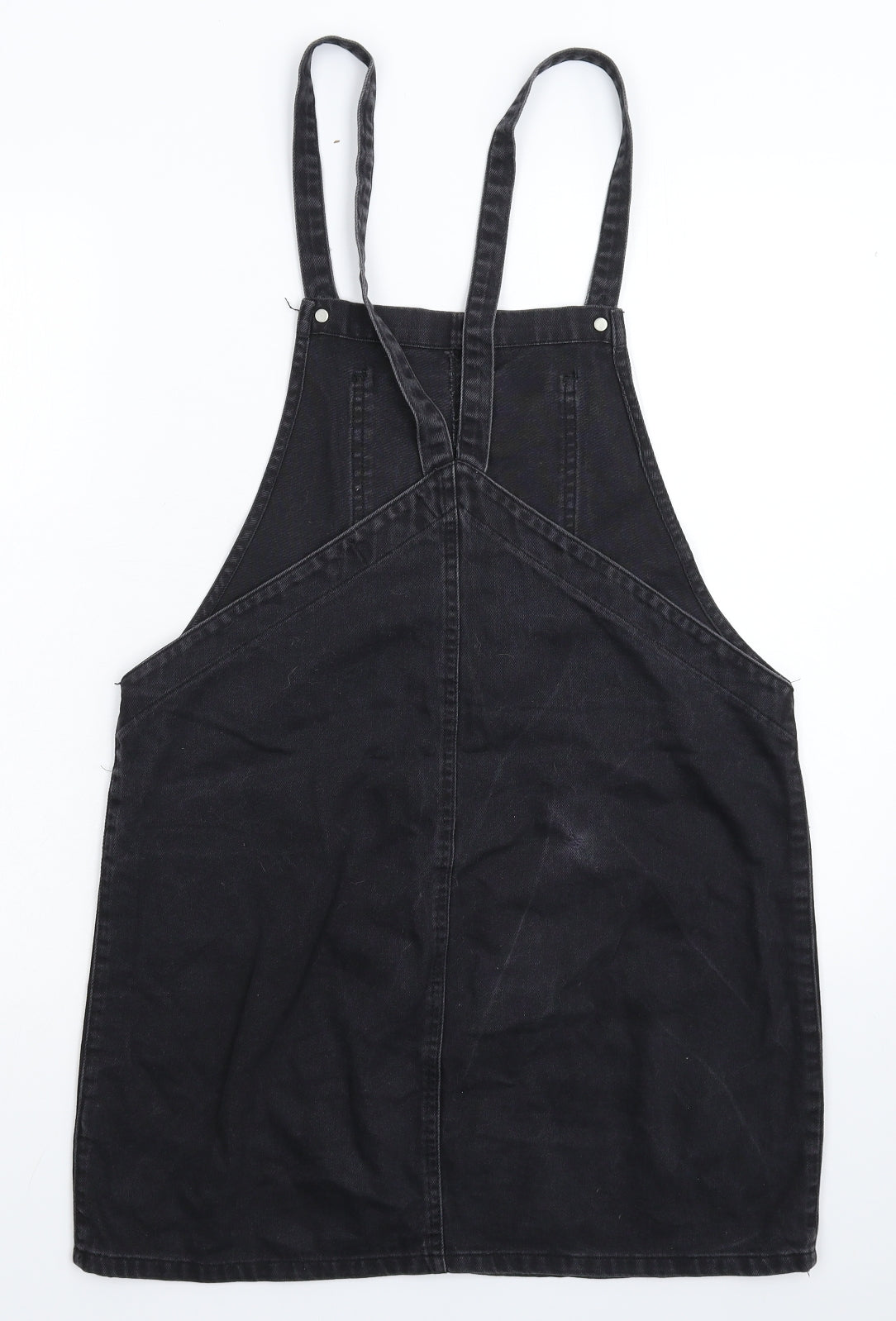 New Look Womens Black  Denim Pinafore/Dungaree Dress  Size 12
