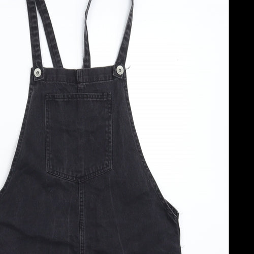 New Look Womens Black  Denim Pinafore/Dungaree Dress  Size 12