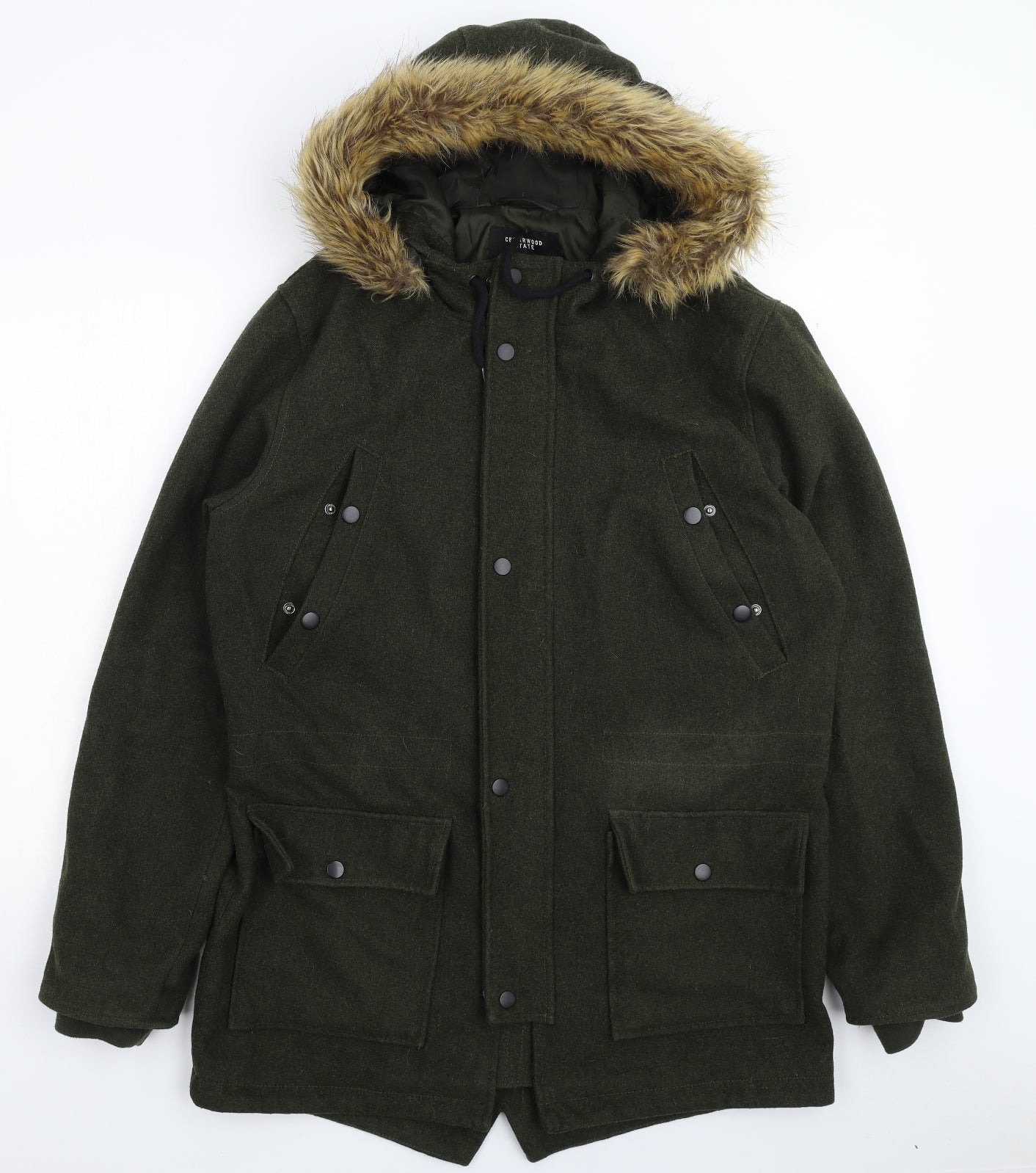 Cedar Wood State Mens Green   Parka Coat Size L