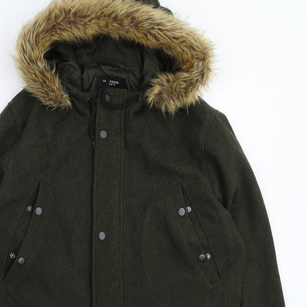Cedar Wood State Mens Green   Parka Coat Size L