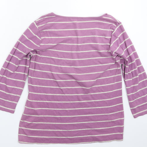 George Womens Purple Striped  Basic T-Shirt Size 16