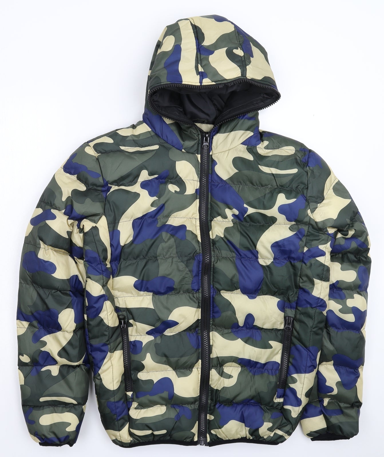 Shishi Mens Multicoloured Camouflage  Puffer Jacket Jacket Size XL