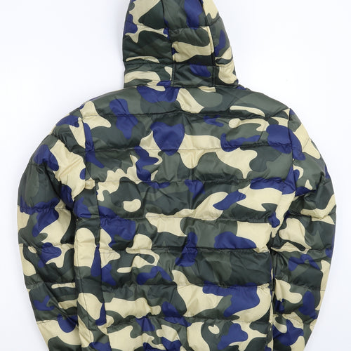 Shishi Mens Multicoloured Camouflage  Puffer Jacket Jacket Size XL