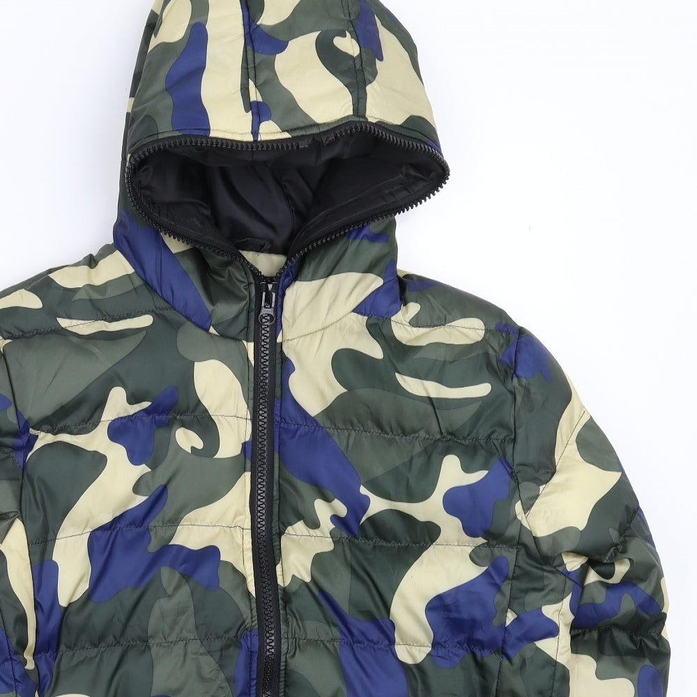 Shishi Mens Multicoloured Camouflage  Puffer Jacket Jacket Size XL