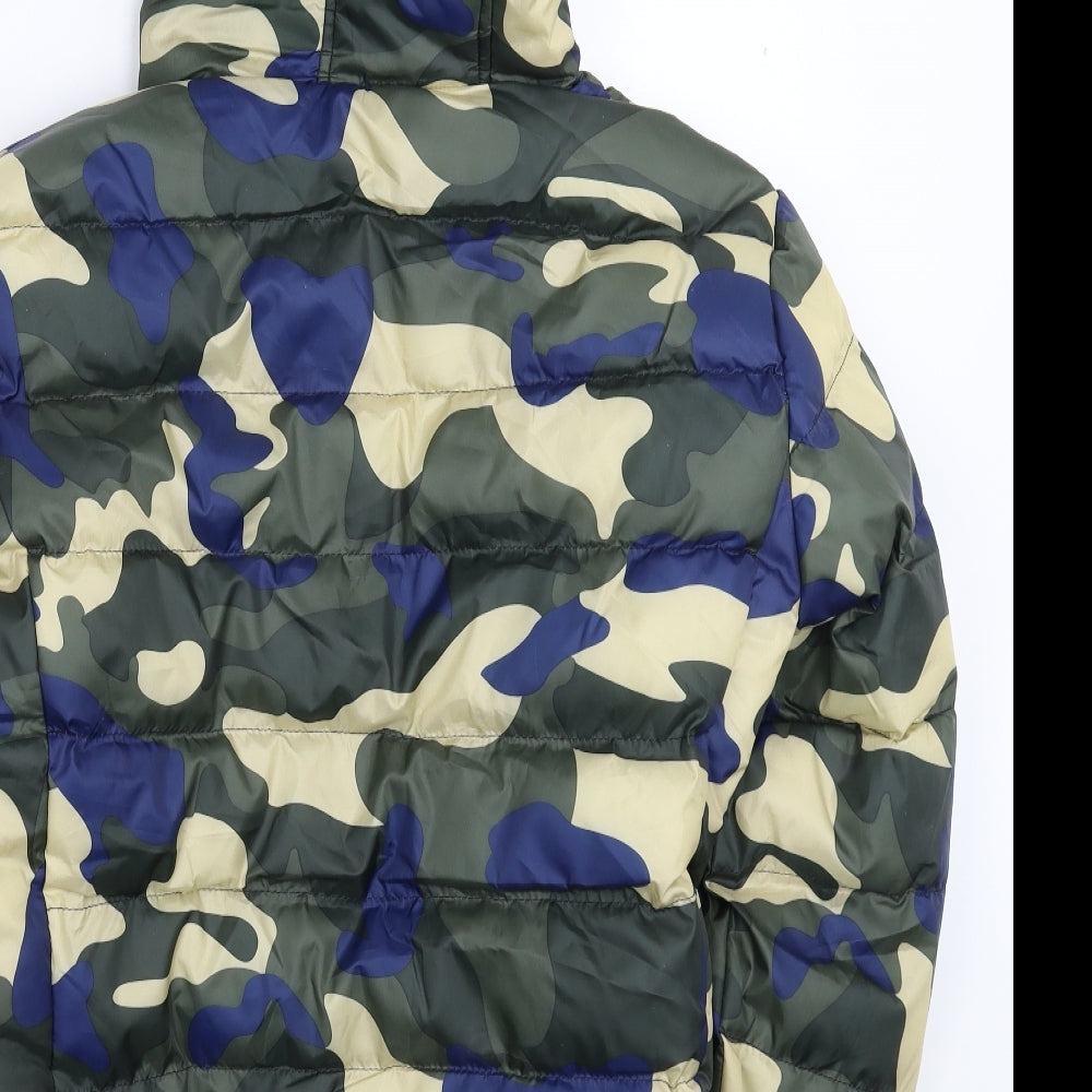 Shishi Mens Multicoloured Camouflage  Puffer Jacket Jacket Size XL