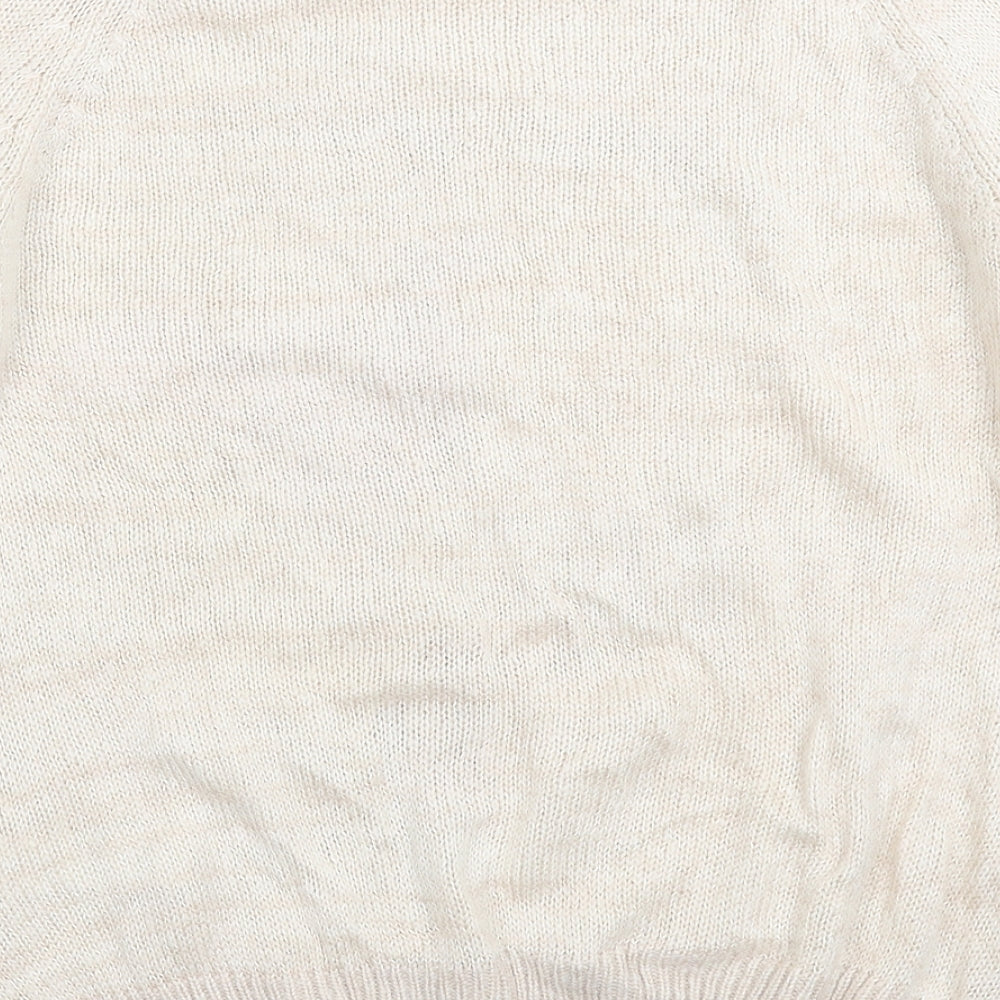 New Look Womens Beige  Knit Pullover Jumper Size 12  - Christmas