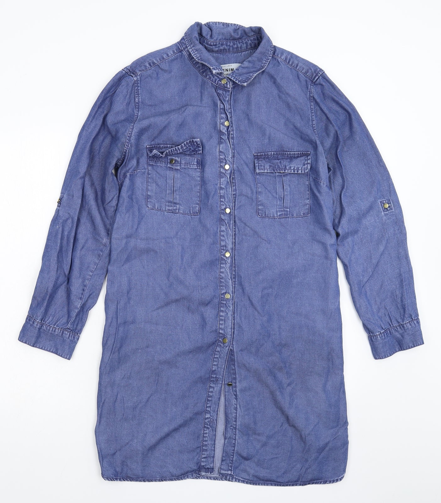 New Look Womens Blue  Denim Shirt Dress  Size 14