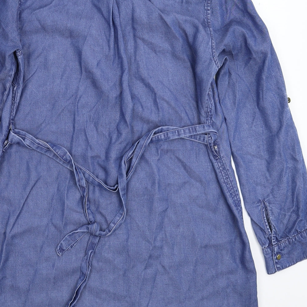 New Look Womens Blue  Denim Shirt Dress  Size 14