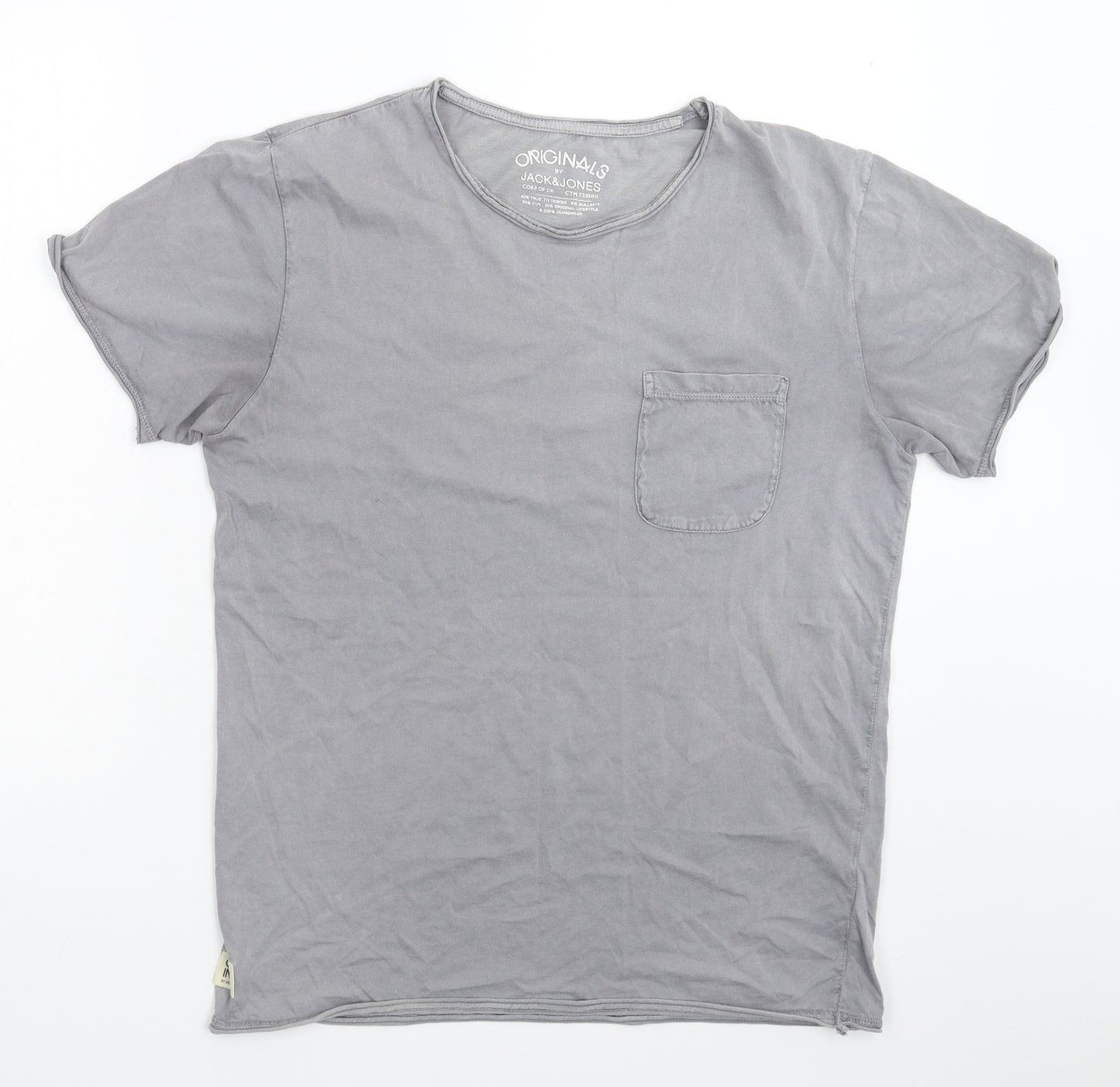 JACK & JONES Mens Grey    T-Shirt Size M