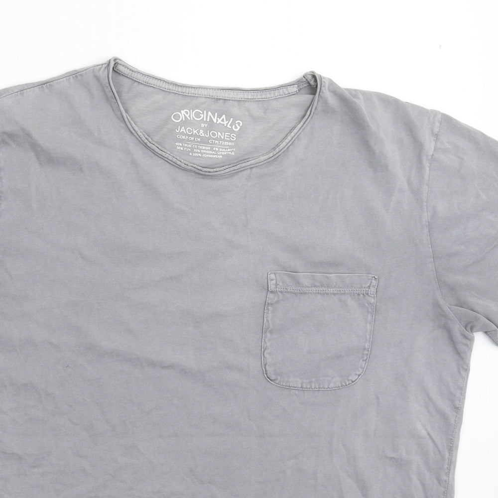 JACK & JONES Mens Grey    T-Shirt Size M