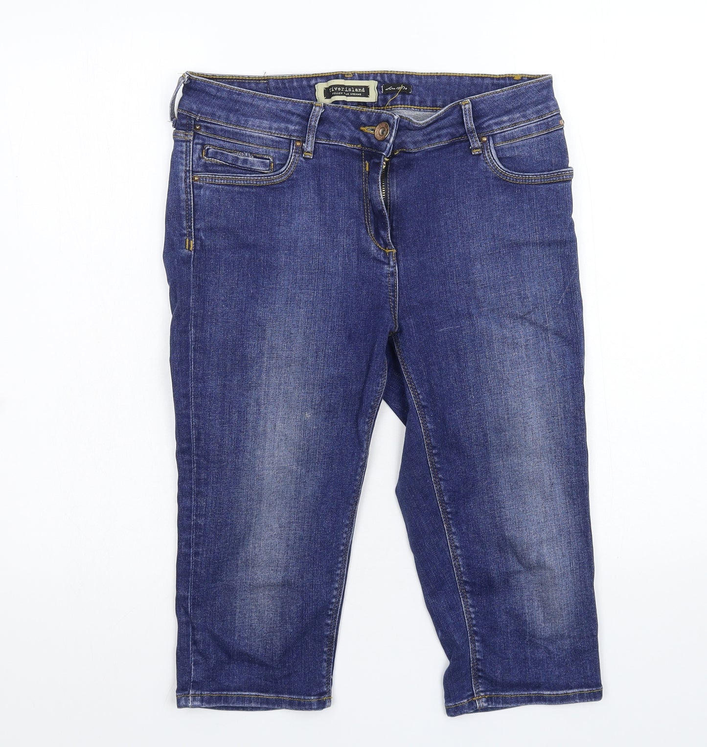 River Island Womens Blue  Denim Bermuda Shorts Size 12