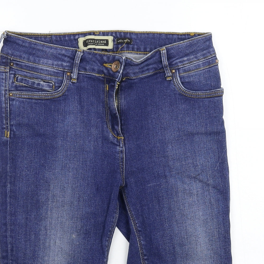 River Island Womens Blue  Denim Bermuda Shorts Size 12