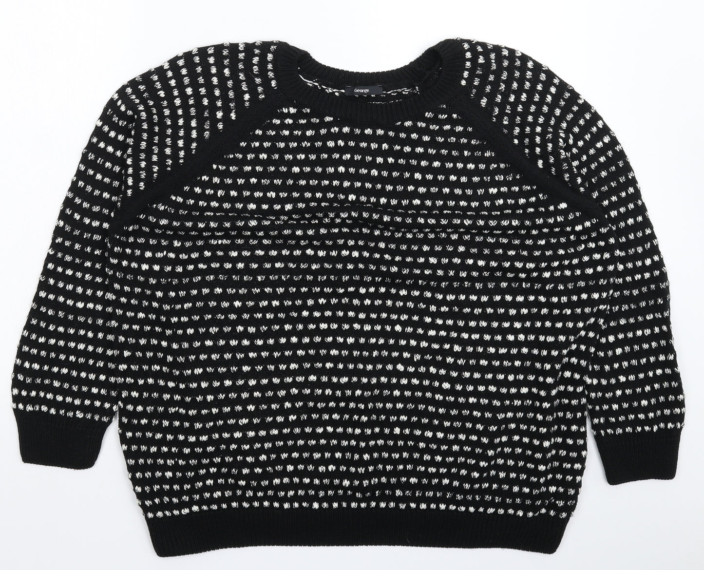 George Womens Black  Knit Pullover Jumper Size 22