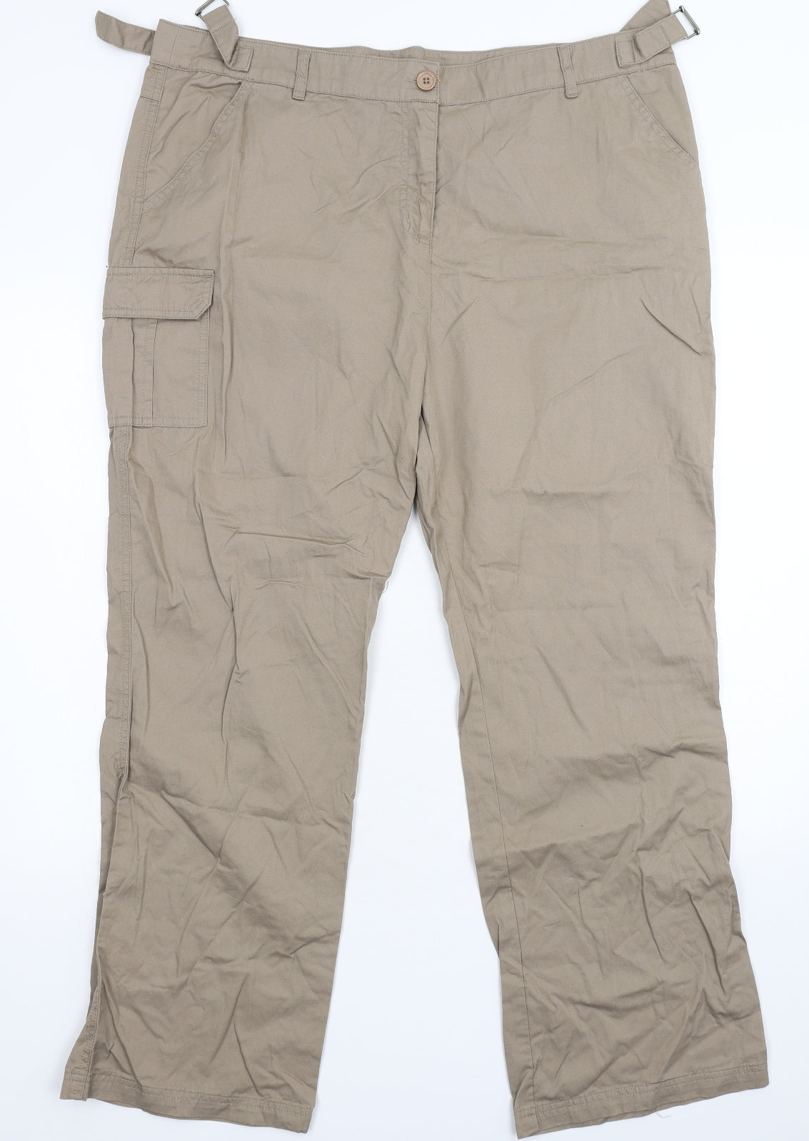 Cotton Traders Womens Grey   Cargo Trousers Size 18 L29 in