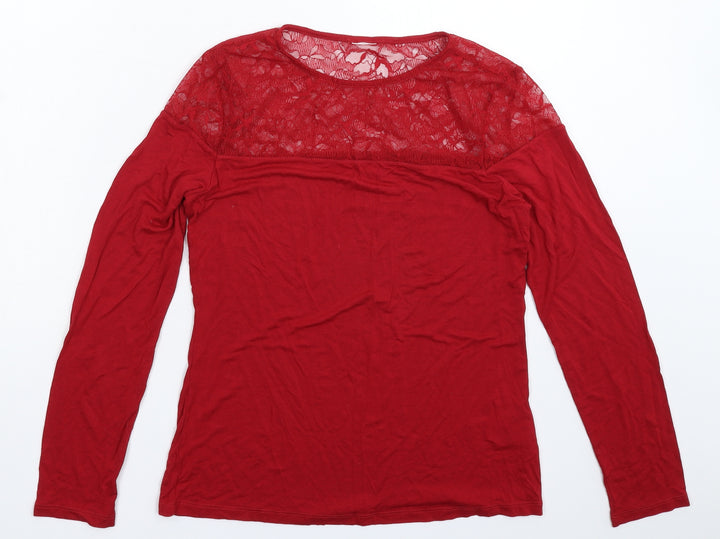 H&M Womens Red   Basic T-Shirt Size M