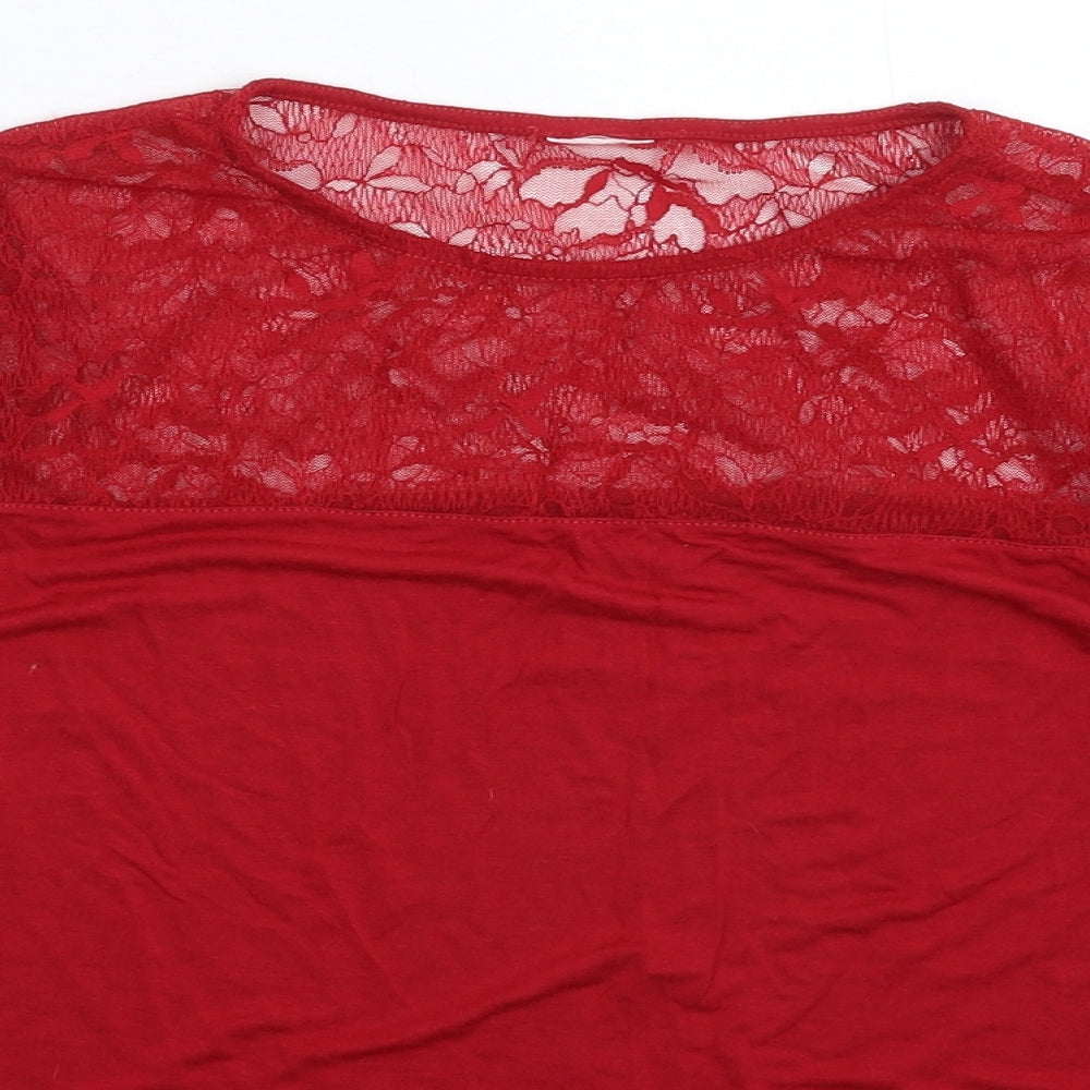H&M Womens Red   Basic T-Shirt Size M