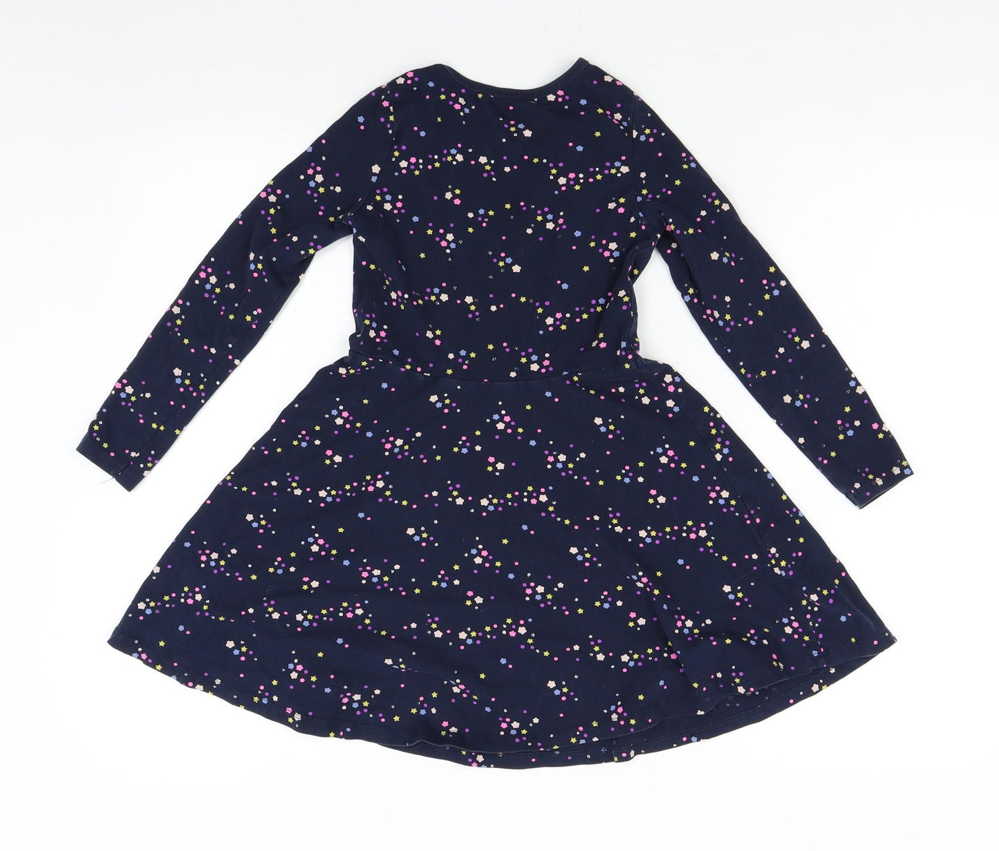 H&M Girls Blue Geometric  Fit & Flare  Size 6-7 Years