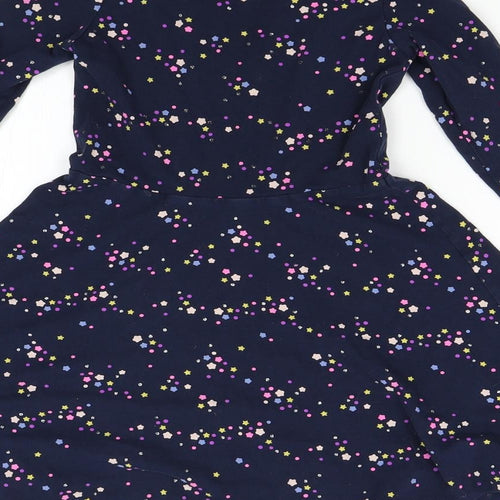 H&M Girls Blue Geometric  Fit & Flare  Size 6-7 Years