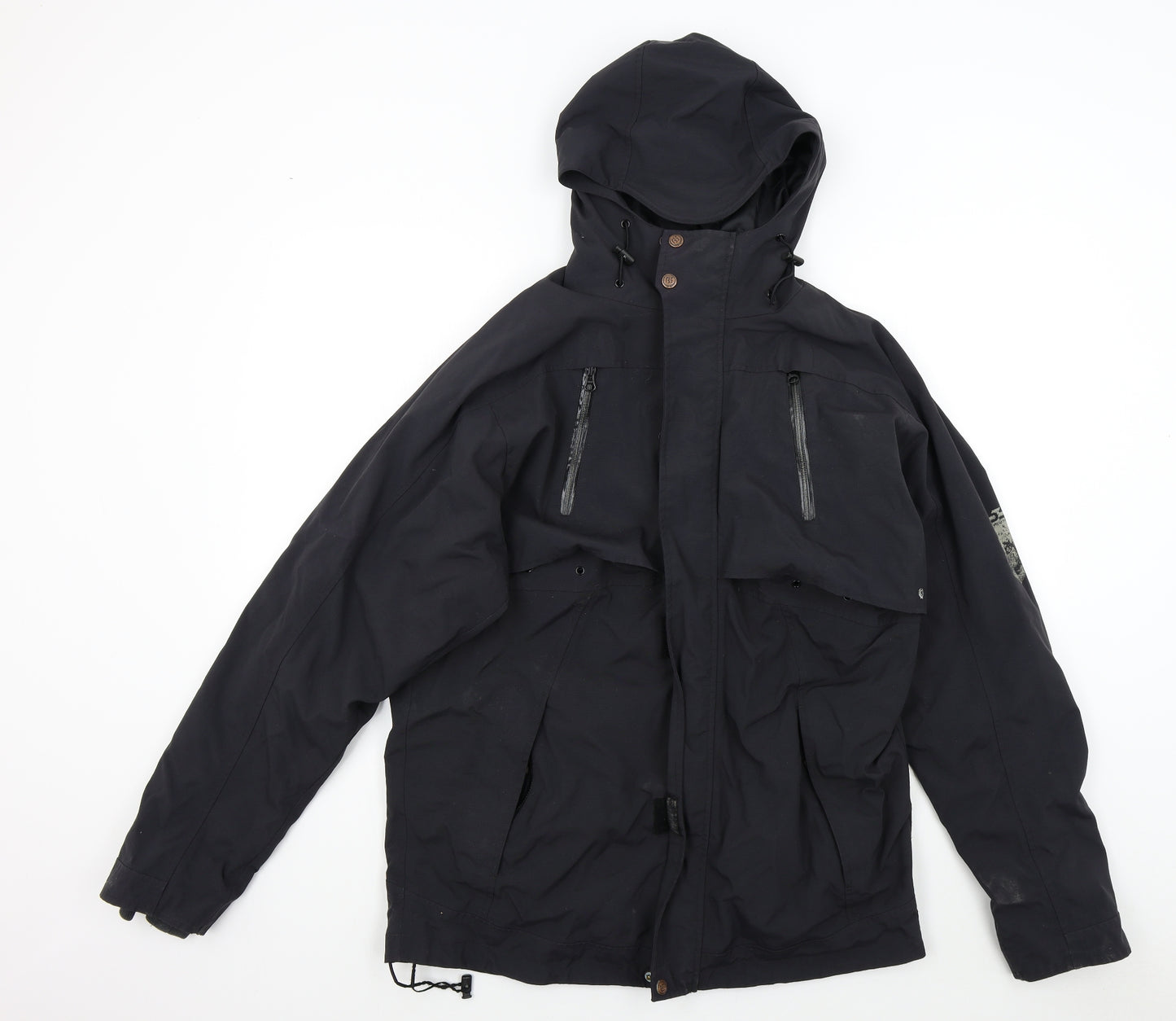 Fy 53 Mens Black   Overcoat Coat Size XL