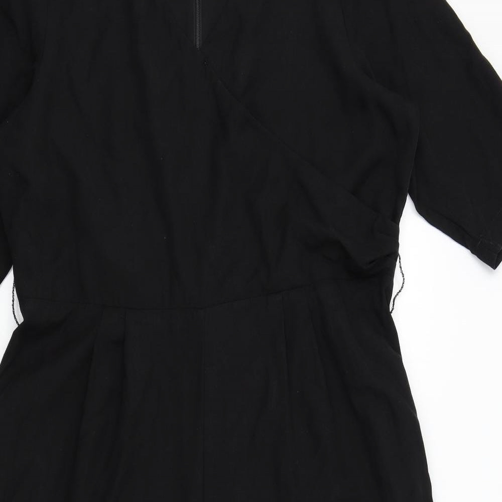 Per Una Womens Black   Jumpsuit One-Piece Size 18