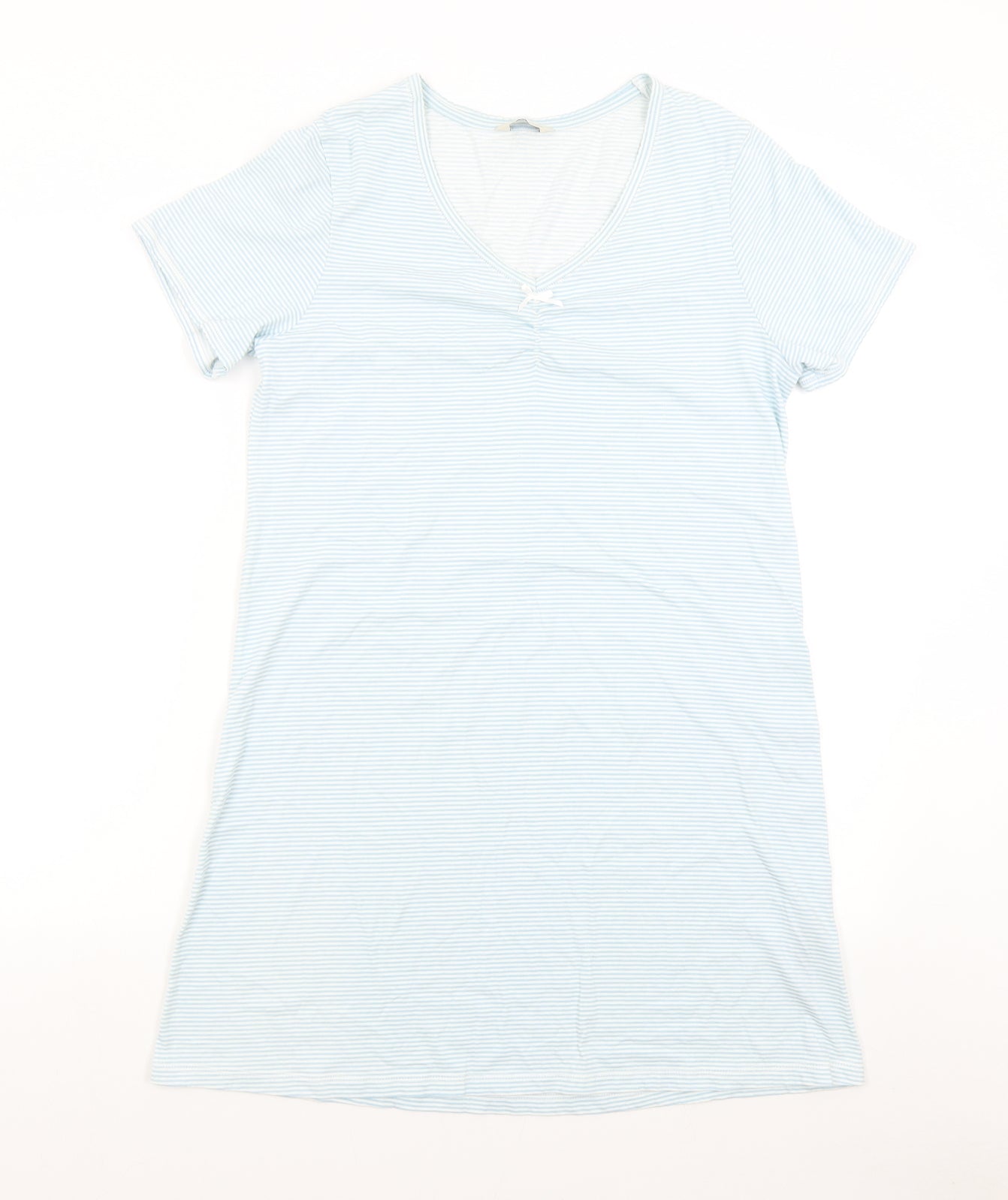 M&S Womens Blue Striped  Top Nightshirt Size 12