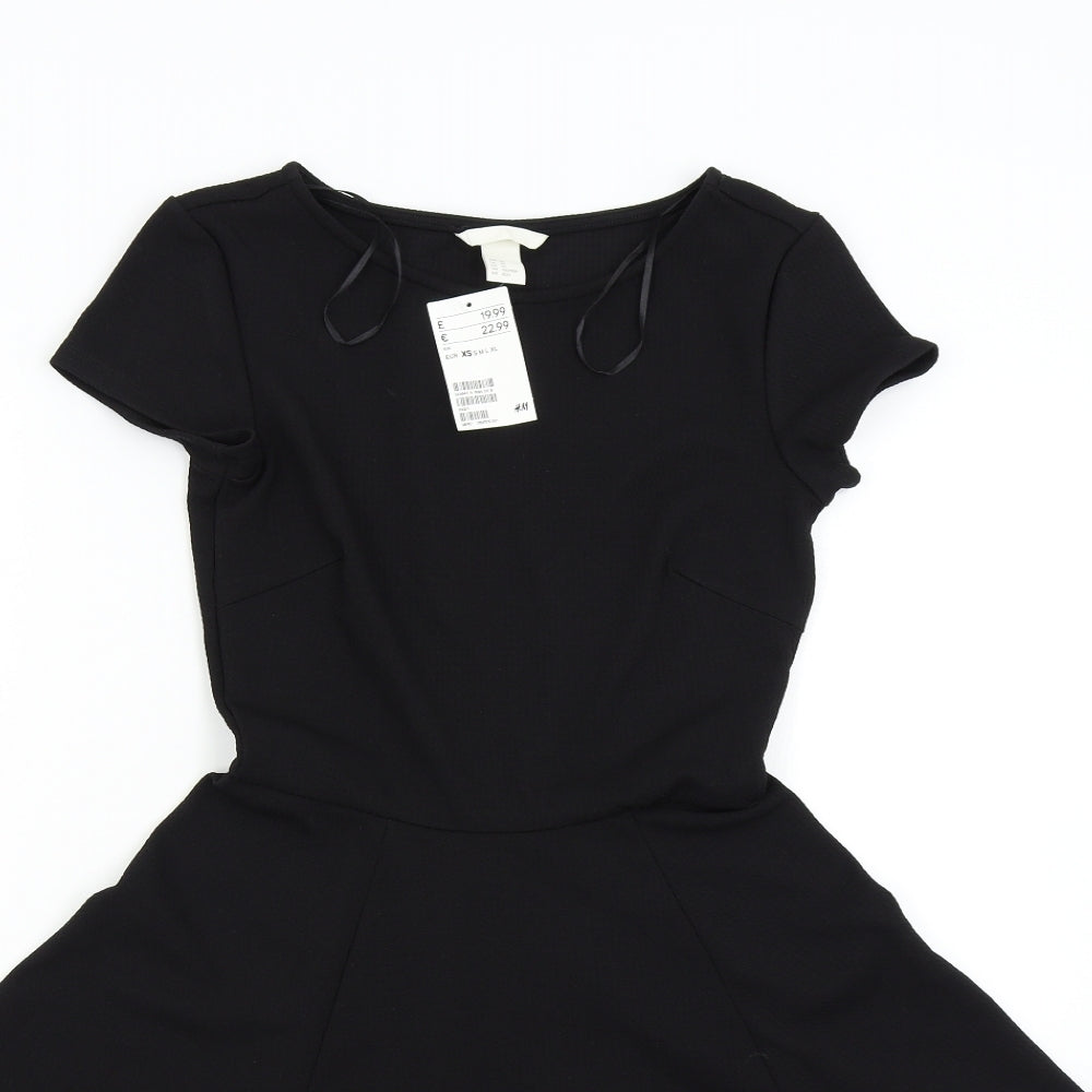 H&M Womens Black   Fit & Flare  Size XS