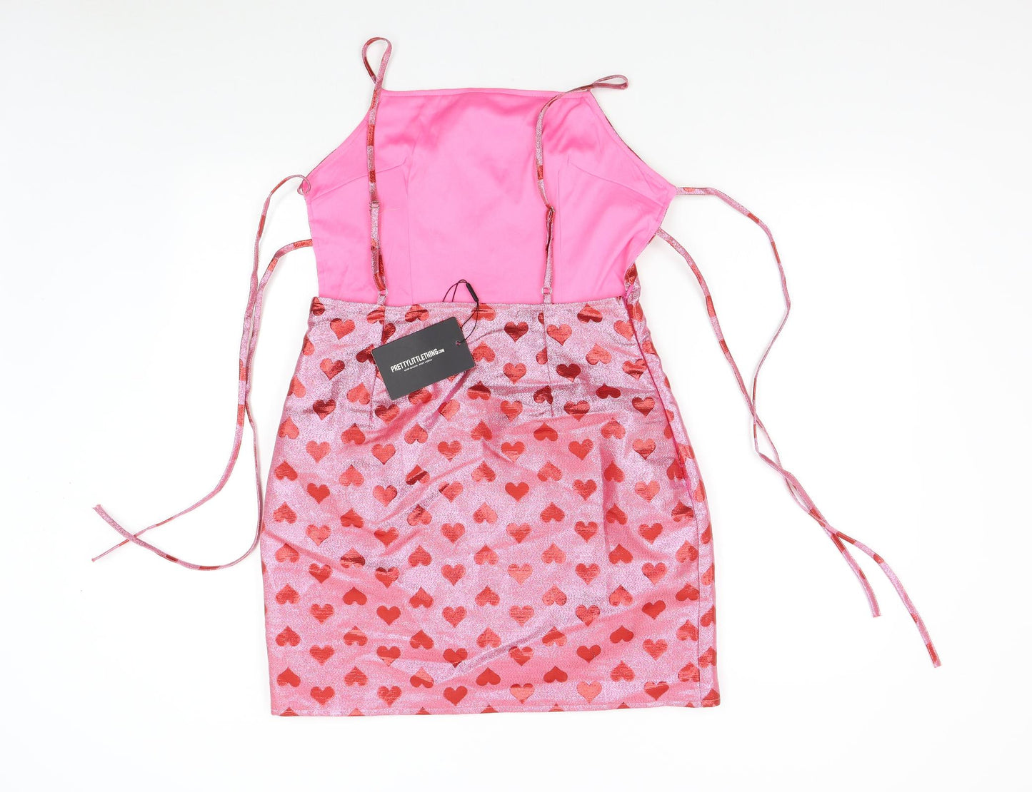 Pretty Little Thing Womens Pink   Bodycon  Size 10  - Hearts