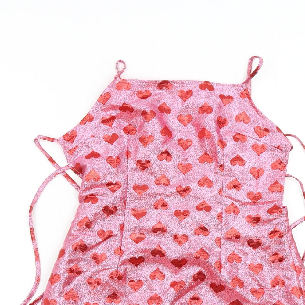 Pretty Little Thing Womens Pink   Bodycon  Size 10  - Hearts