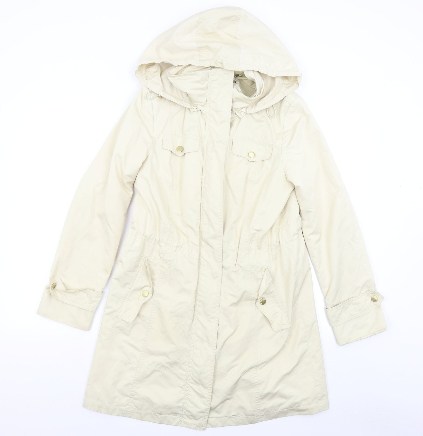 Ellen Tracey Womens Beige   Overcoat Coat Size S