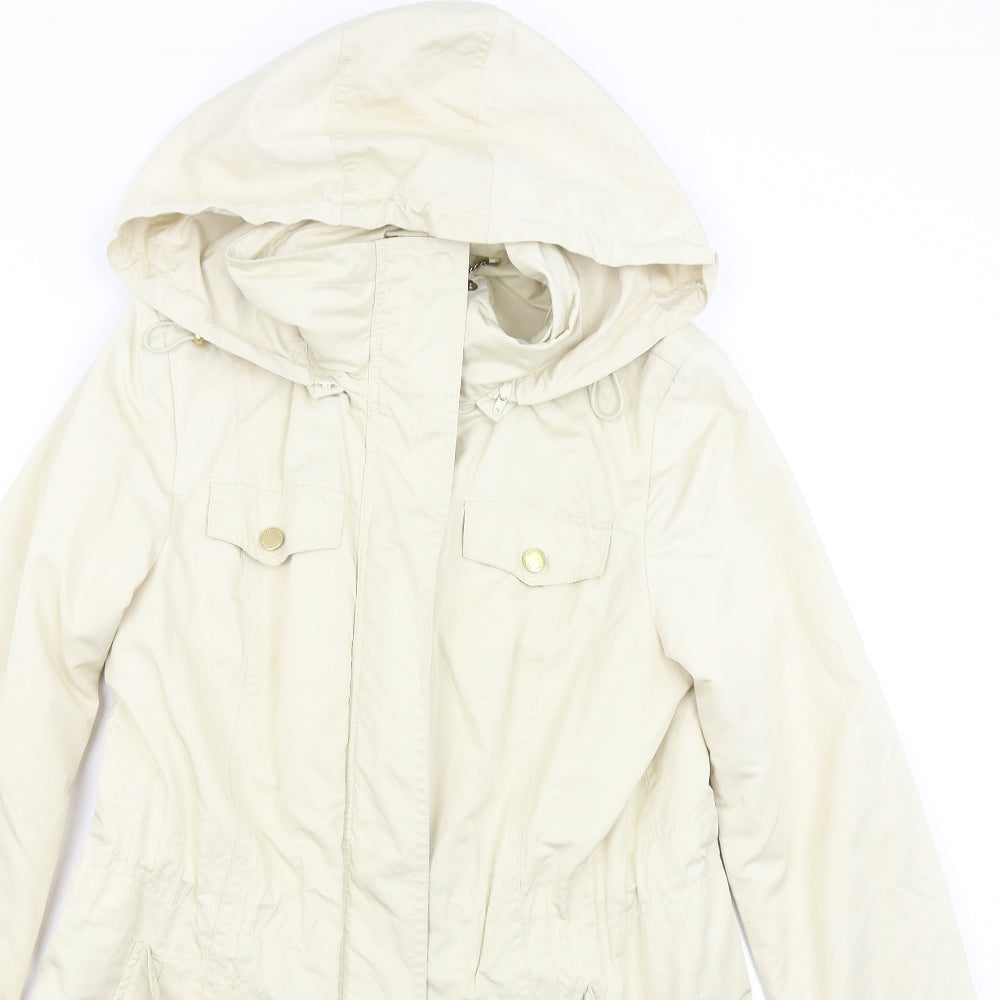 Ellen Tracey Womens Beige   Overcoat Coat Size S