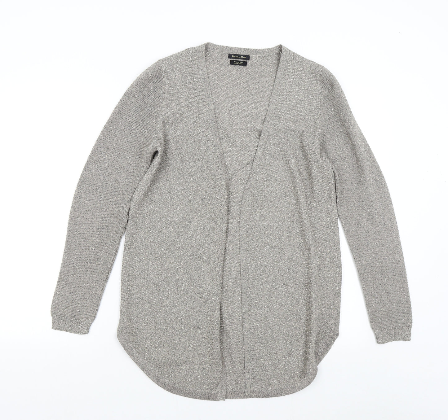 Massimo Dutti Womens Grey  Knit Cardigan Jumper Size M