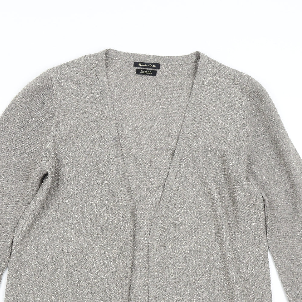 Massimo Dutti Womens Grey  Knit Cardigan Jumper Size M