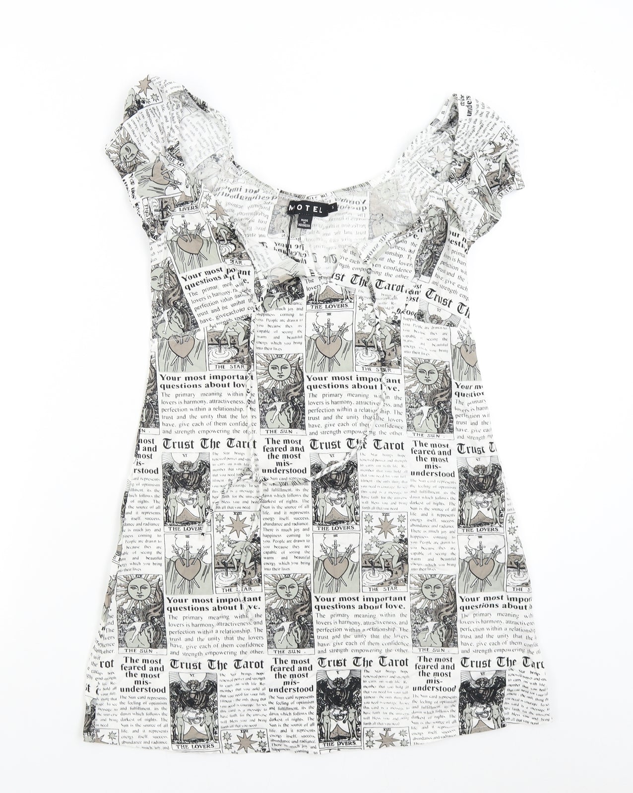 Motel Womens White   Slip Dress  Size S  - Tarot Cards