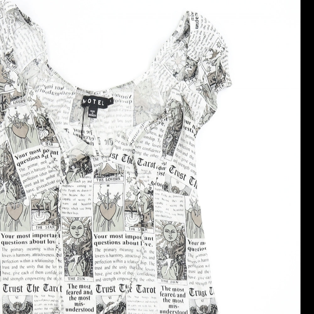 Motel Womens White   Slip Dress  Size S  - Tarot Cards