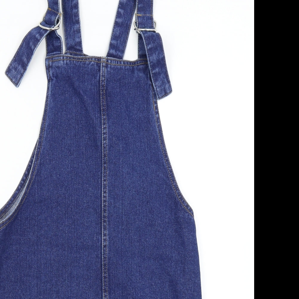 Primark Womens Blue  Denim Pinafore/Dungaree Dress  Size 12