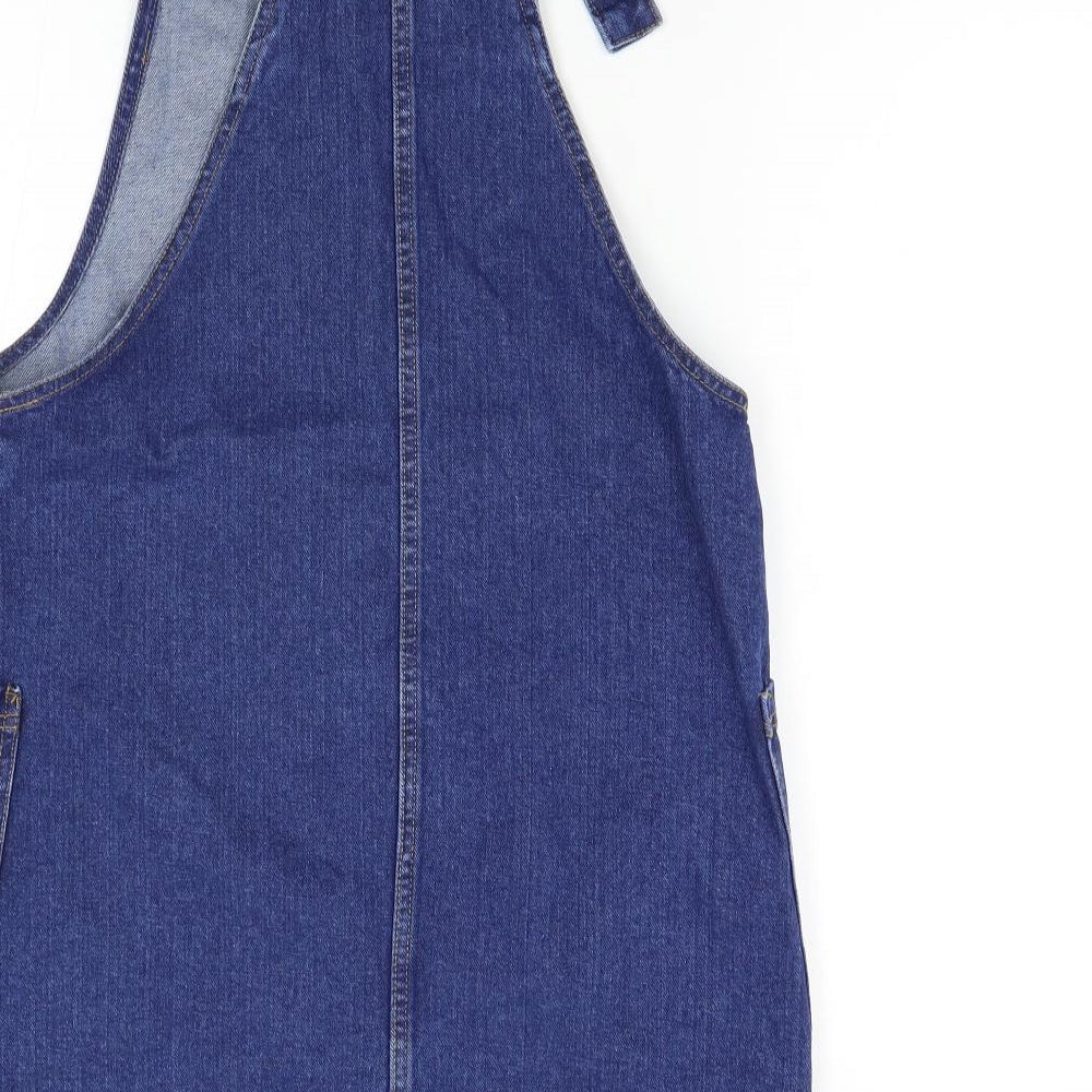Primark Womens Blue  Denim Pinafore/Dungaree Dress  Size 12