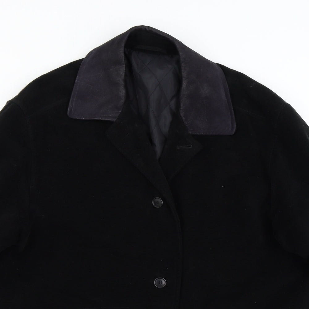 M&S Mens Black   Overcoat Coat Size M
