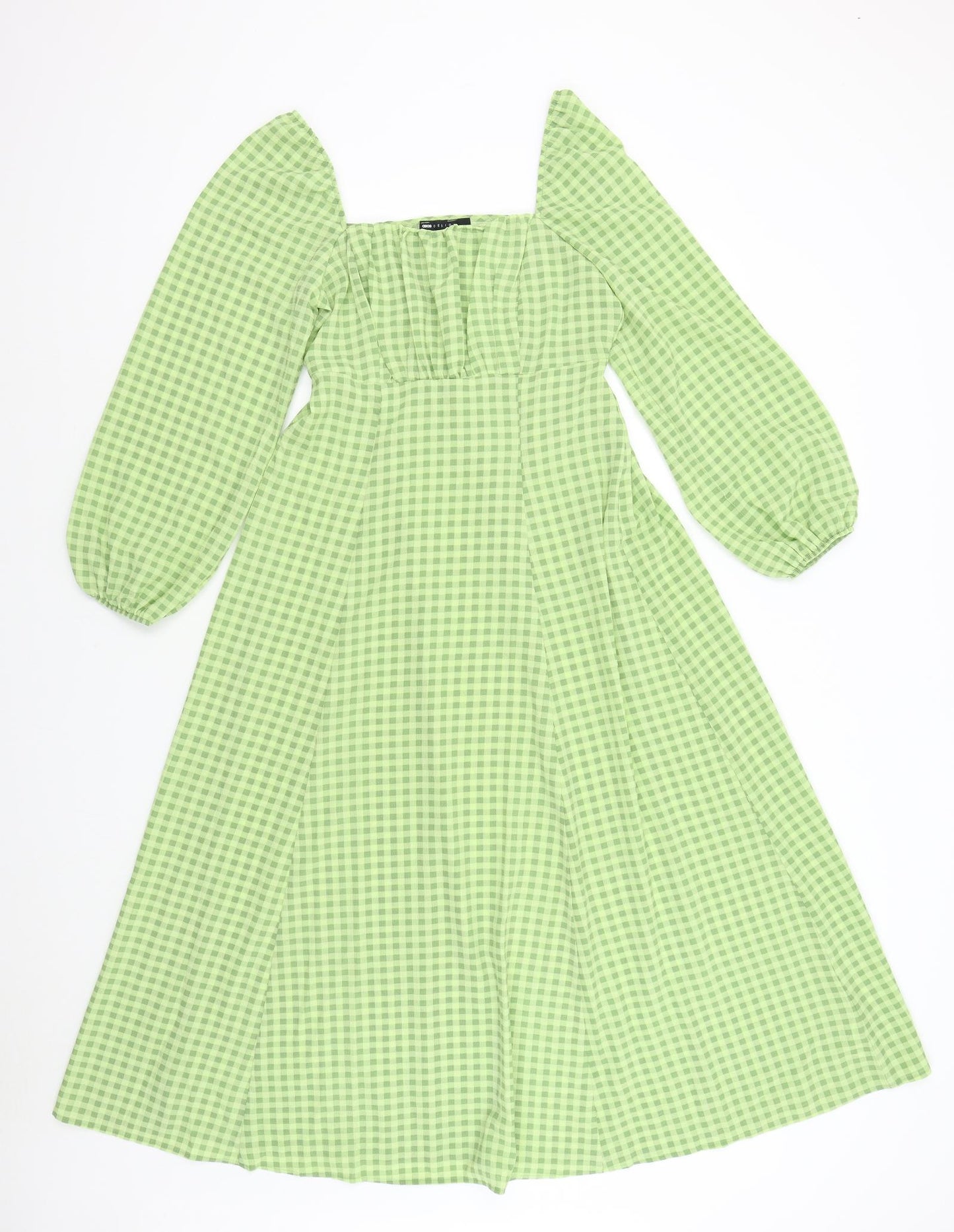 ASOS Womens Green Check  Maxi  Size 8