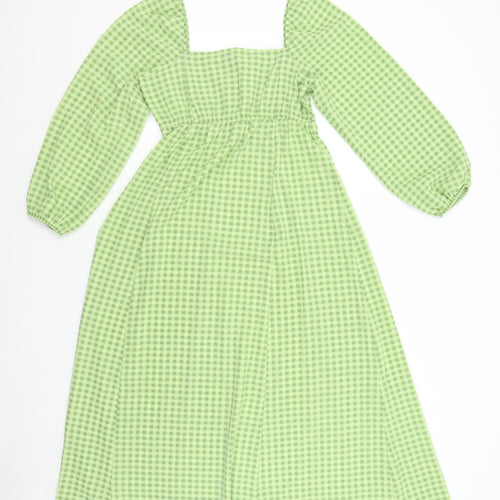 ASOS Womens Green Check  Maxi  Size 8